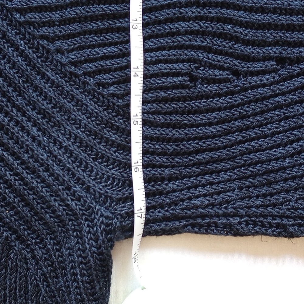 LRL Linen Viscose Rib Knit Crew Neck Long Sleeve Sweater MP Navy - Picture 10 of 11